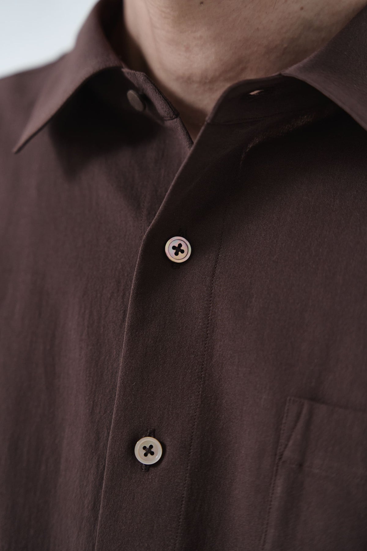 Cotton High-twist voile shirt_赤土色