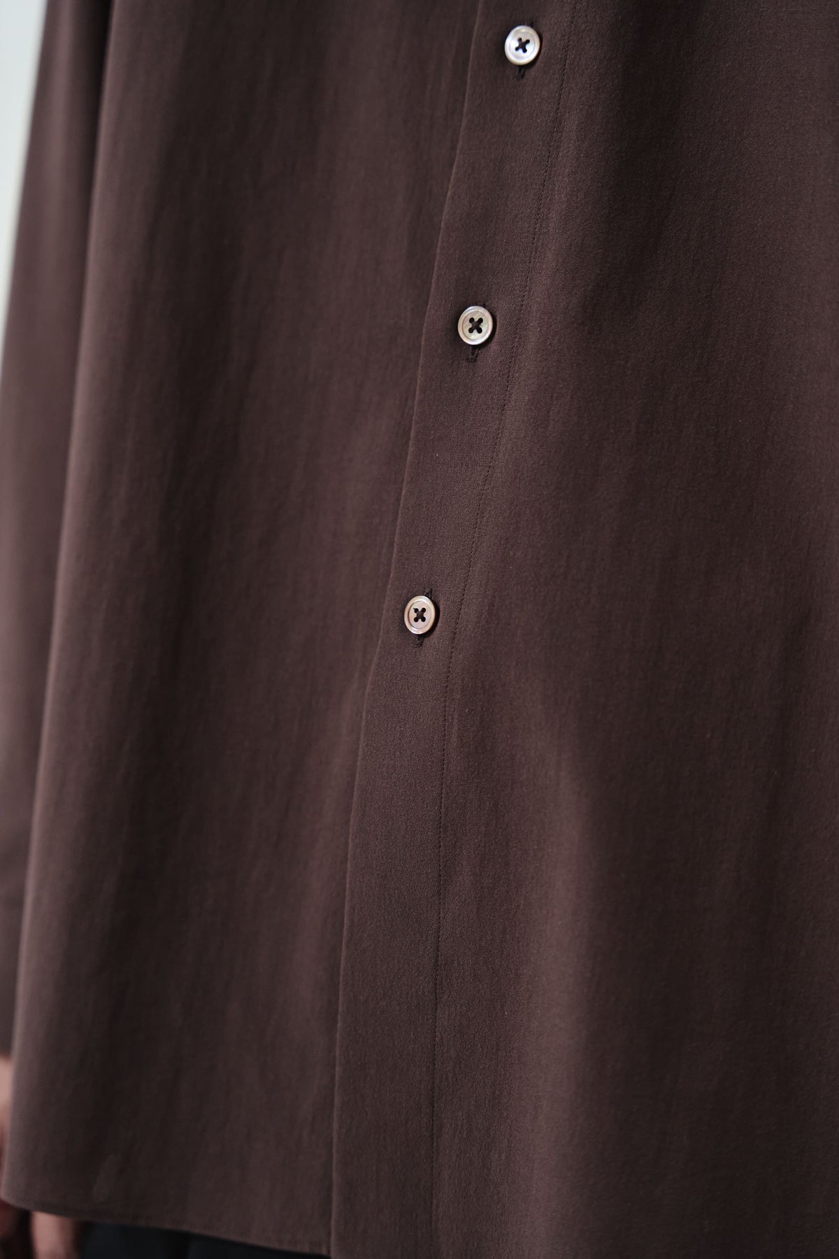 Cotton High-twist voile shirt_赤土色